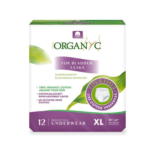 Organyc, Protective Underwear, X-Large, 12 Counts