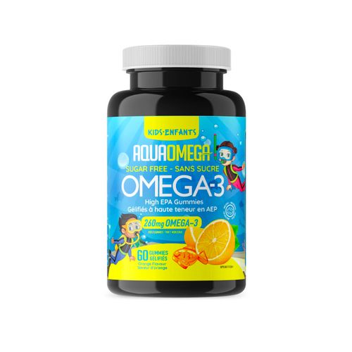 AquaOmega, High EPA Omega-3, Kids Gummies, Orange, 60 Gummies