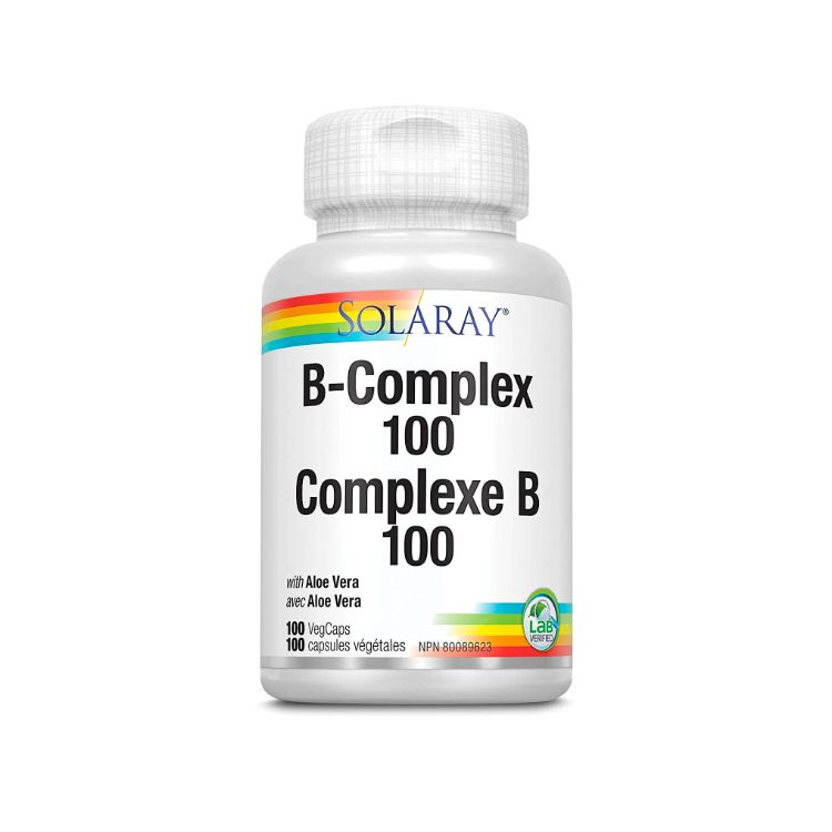Solaray, Vitamin B Complex B100, 100mg, 100 VegCaps