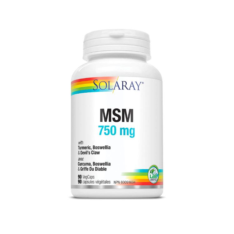 美国Solaray MSM强化胶囊 90粒 添加姜黄乳香等 缓解与骨关节炎相关的疼痛