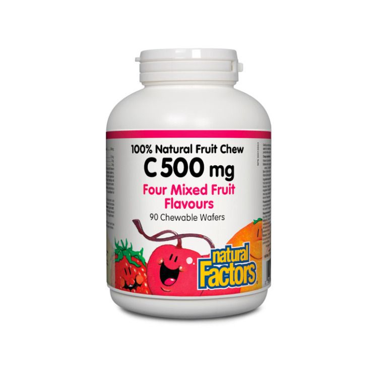 Natural Factors, Vitamin C, 500mg, Four Flavours, 90 Chewable Wafers