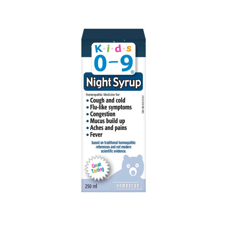 Homeocan, Kids 0-9, Cough & Cold, Night Syrup, 250 ml