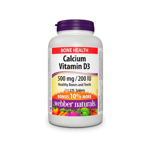 Webber Naturals, Calcium Vitamin D3, 500mg/200 IU, 275 Tablets