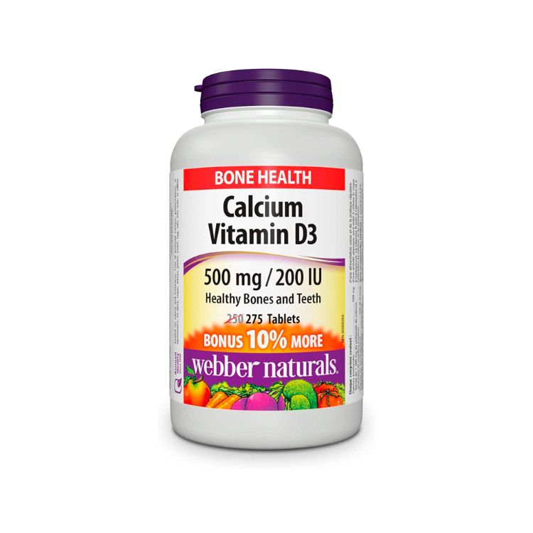 Webber Naturals, Calcium Vitamin D3, 500mg/200 IU, 275 Tablets