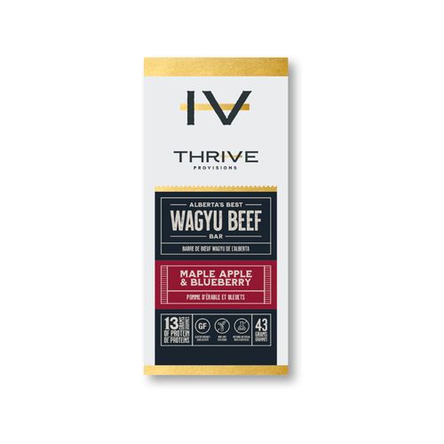 加拿大Thrive Provisions和牛能量棒 枫糖苹果蓝莓味 12根小包装 每根含13克蛋白质