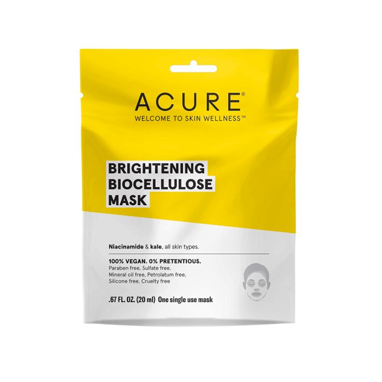 美国Acure亮白系列生物纤维素凝胶面膜 1片装 提亮皮肤
