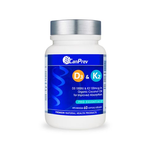 CanPrev, Vitamin D3&K2, 60 Softgels