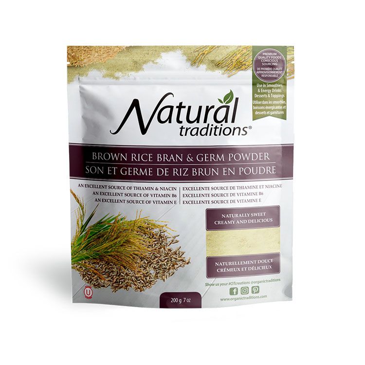 美国Natural Traditions天然糙米糠胚芽粉 200克 天然维生素B和维生素E及氨基酸来源