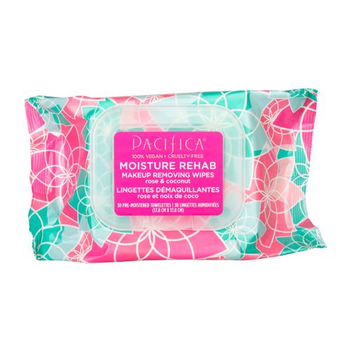 Pacifica, Makeup Removing Wipes, Moisture Rehab Rose & Coconut, 30s