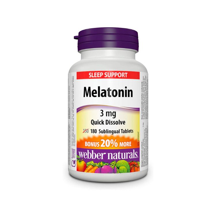 Webber Naturals, Melatonin Quick Dissolve, 3 mg, 180 Tablets