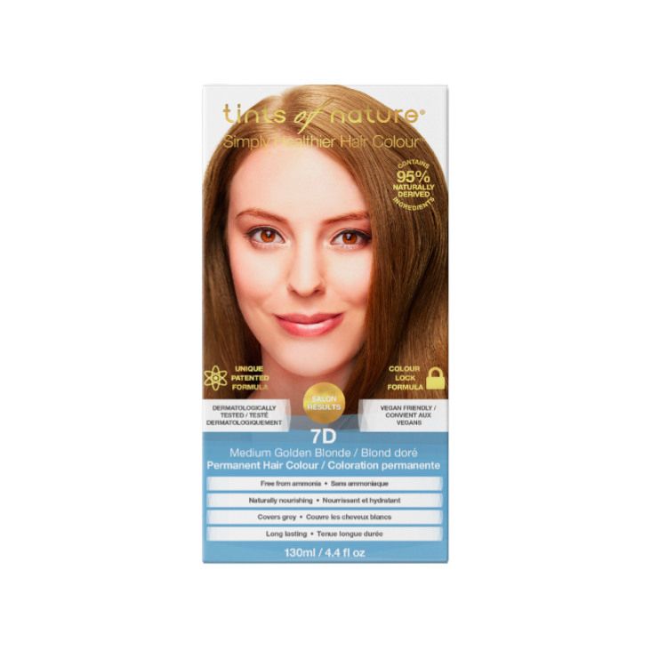 Tints of Nature, Hair Colour Permanent, Medium Golden Blonde TN7D