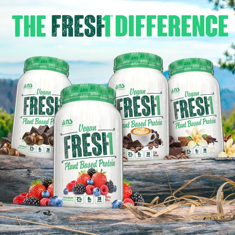 加拿大ANS FRESH1素食植物蛋白粉 咖啡抹茶味 907克 含全部9种必需氨基酸 零糖低脂配方