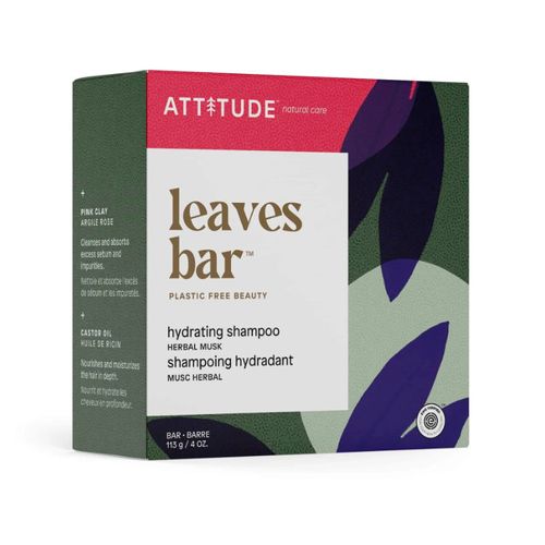 Attitude, Leaves Bar, Shampoo Bar, Hydrating Shampoo, Herbal Musk, 113g
