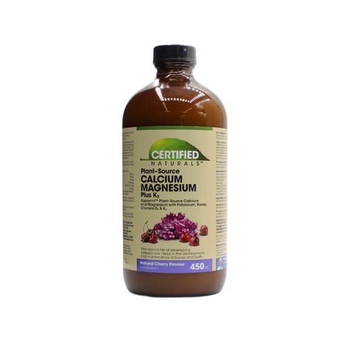 Certified Naturals, Calcium Magnesium Plus K2 with Aquamin, Cherry, 450 ml