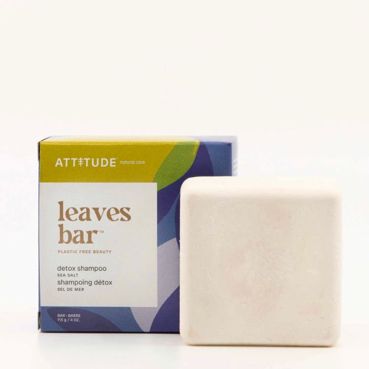 Attitude, Leaves Bar, Shampoo Bar, Detox Shampoo, Sea Salt, 113g