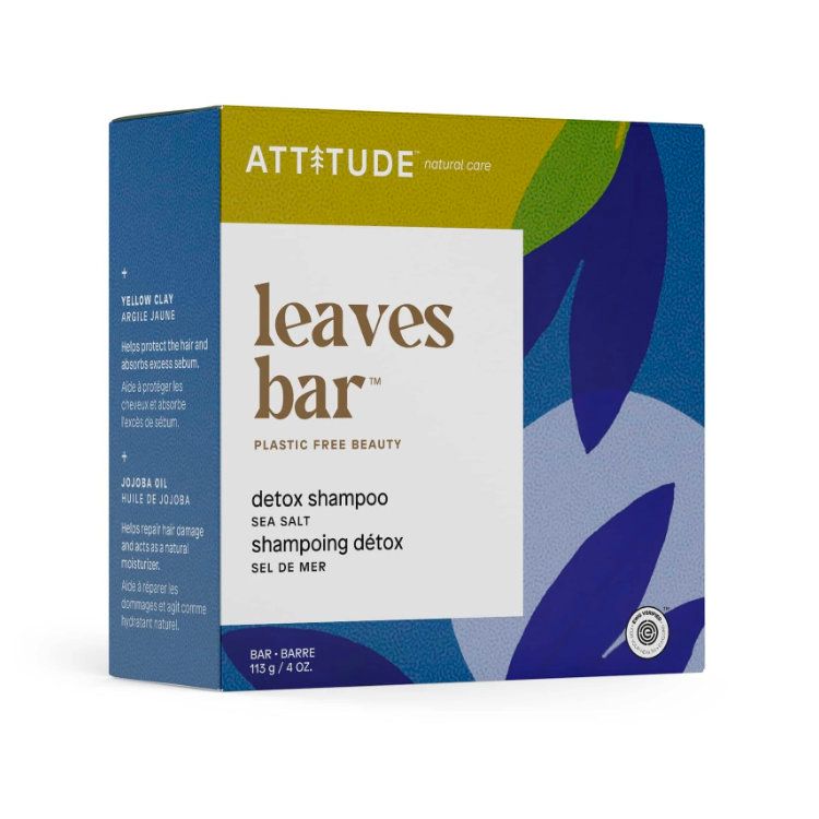 Attitude, Leaves Bar, Shampoo Bar, Detox Shampoo, Sea Salt, 113g