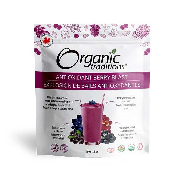 美国Organic Traditions有机混合莓果粉 100克 天然抗氧化