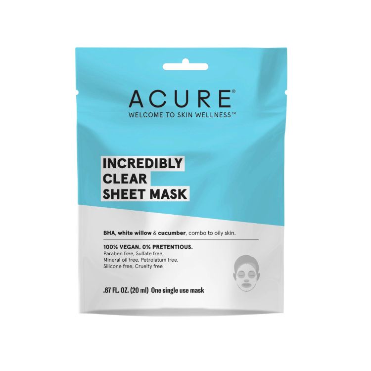 美国Acure亮肌系列生物纤维素面膜 1片装 清爽肌肤