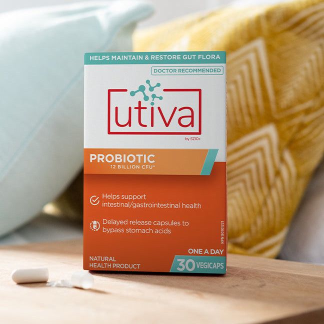 加拿大Utiva益生菌胶囊 30粒 一天一粒 120亿活性益生菌 恢复肠道健康