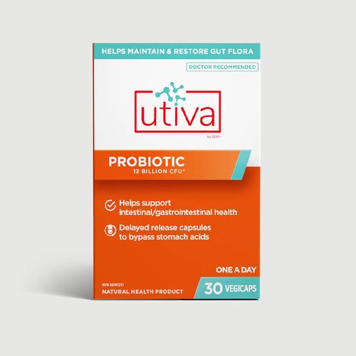 加拿大Utiva益生菌胶囊 30粒 一天一粒 120亿活性益生菌 恢复肠道健康