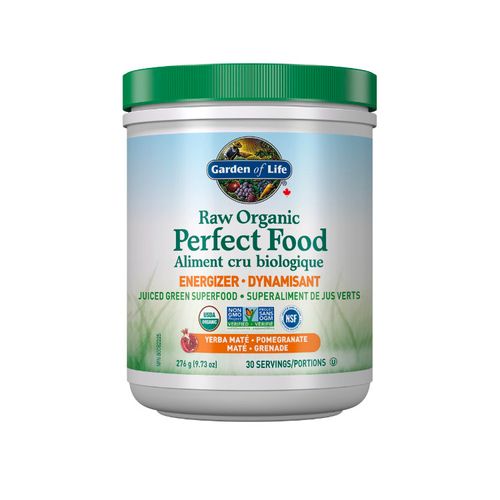 Garden of Life, Raw Organic Perfect Food, Energizer, Juiced Green Superfood, Yerba mate & Pomegranate, 276g