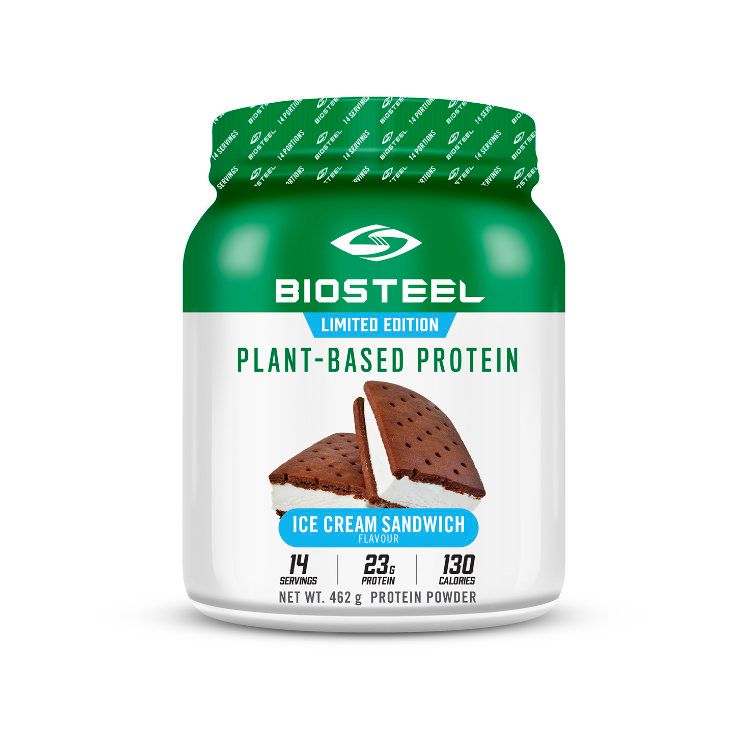 加拿大BioSteel百淬纯植物蛋白粉 462克 冰淇淋三明治味 NSF认证 混合糙米/豌豆/南瓜蛋白 纯素食可用