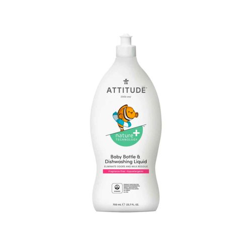 Attitude, Dishwashing Liquid, Baby Bottle, Fragrance-free, 700 ml