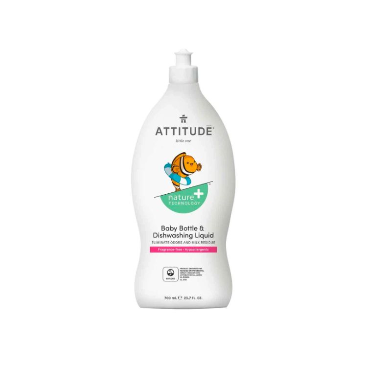 加拿大Attitude纯天然婴儿奶瓶餐具清洁剂 700毫升 无香温和型 100%不含致癌成分
