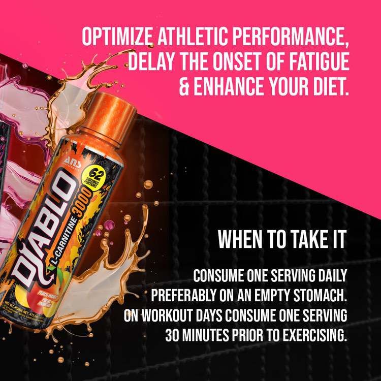 ANS Performance, DIABLO L-Carnitine 3000, Berry Blast, 473ml