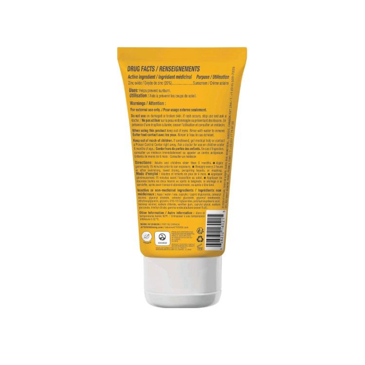 Attitude, Mineral Sunscreen, SPF 30, Adult, Tropical, 150g