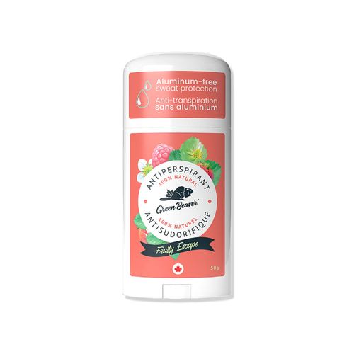 Green Beaver, Natural Aluminum-Free Antiperspirant, Fruity Escape, 50g
