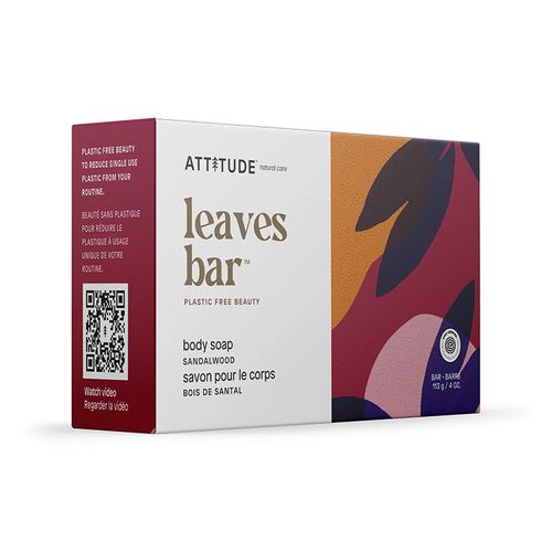 Attitude, Leaves Bar, Body Soap, Sandalwood, 113g