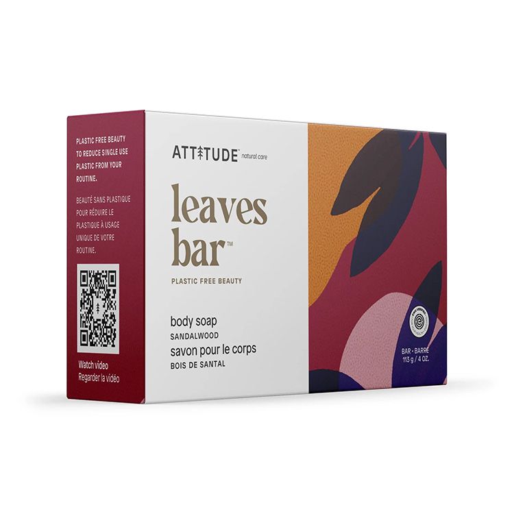 Attitude, Leaves Bar, Body Soap, Sandalwood, 113g