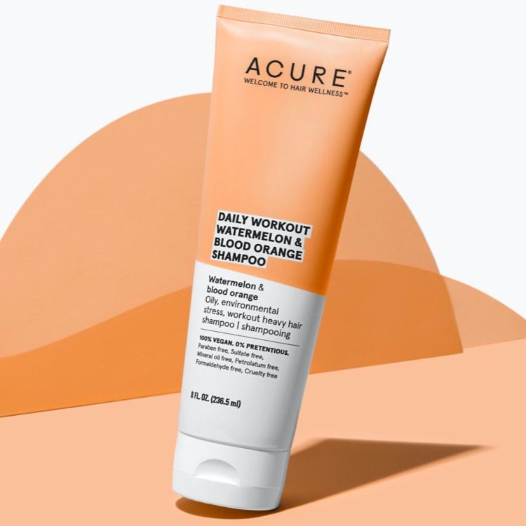 美国Acure运动洗发水 236ml 针对油性发质和出汗多的人群 西瓜橙子味道 温和清爽 适合每日使用