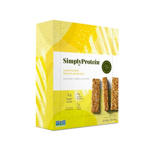 加拿大SimplyProtein蛋白能量棒 柠檬椰子味 40g*12支装 每根含12克蛋白质2克糖 富含纤维