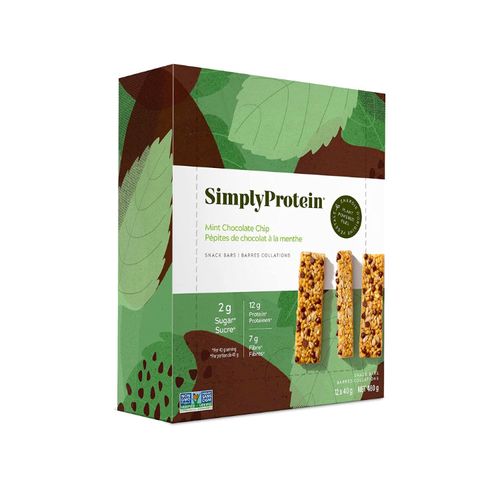 加拿大SimplyProtein蛋白能量棒 薄荷巧克力味 40g*12支装 每根含12克蛋白质2克糖 富含纤维