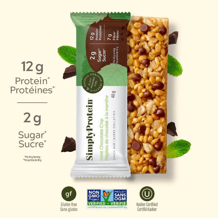 SimplyProtein, Snack bar, Mint Chocolate Chip, 12*40g