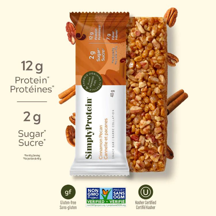 SimplyProtein, Snack bar, Cinnamon Pecan, 12*40g