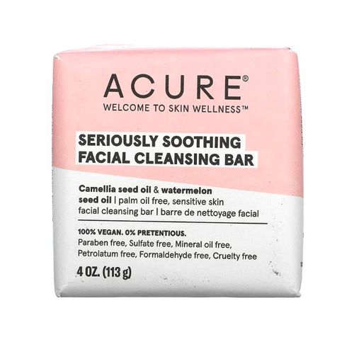 美国Acure敏感肌舒缓系列洁面皂 113克 添加山茶籽油和西瓜籽油 重建天然保湿屏障