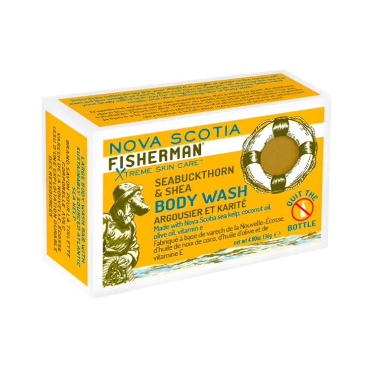 加拿大Nova Scotia Fisherman手工天然香皂 添加沙棘和乳木果 136克 沐浴/洗发两用 强效补水 软化皲裂