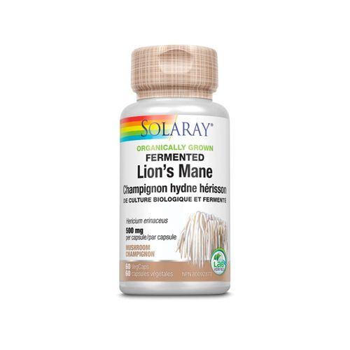 Solaray, Organically Grown Fermented Lion's Mane, 500mg, 60s