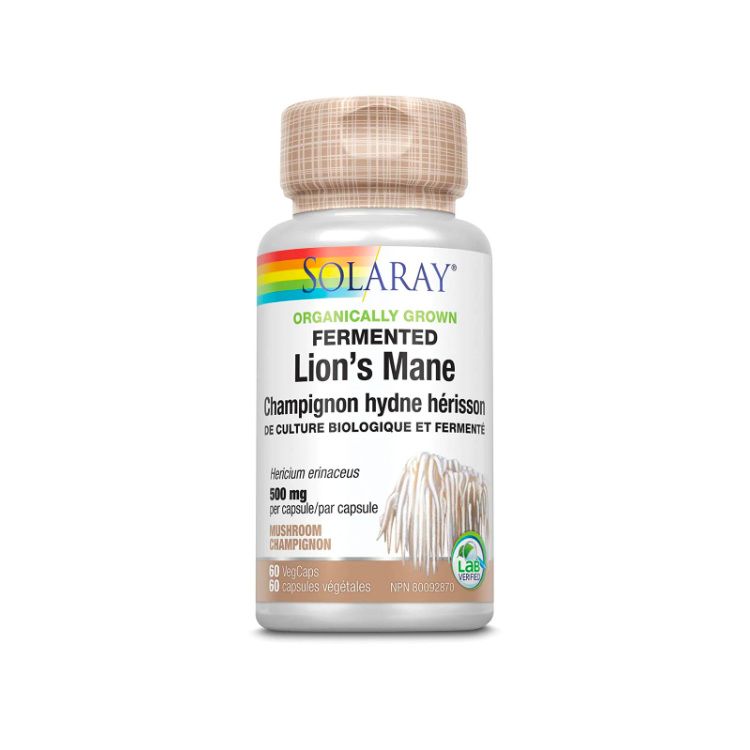 Solaray, Organically Grown Fermented Lion's Mane, 500mg, 60s