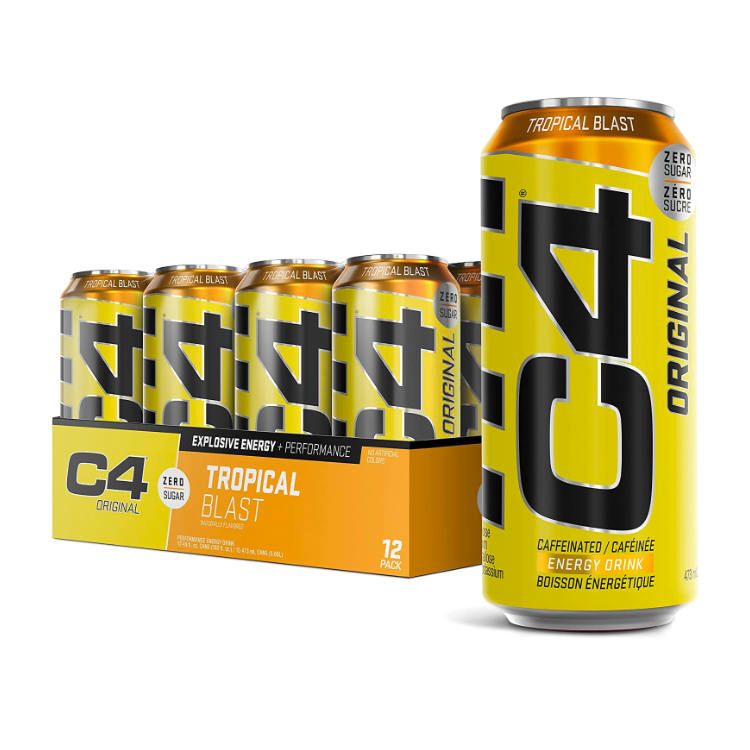 Cellucor, C4 Energy, Carbonated Pre Workout drink, Tropical Blast, 473mlx12