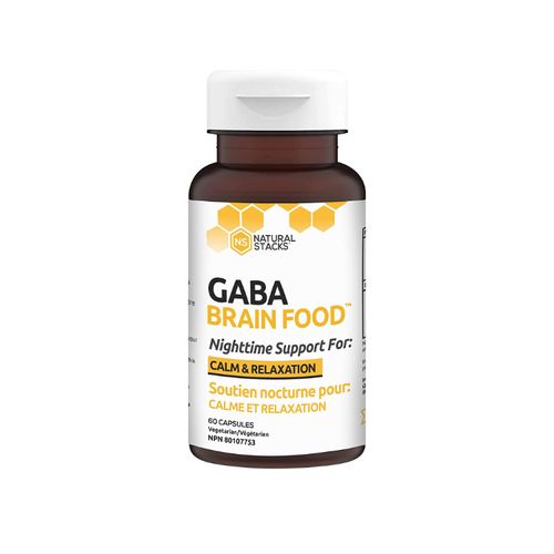 美国Natural Stacks GABA大脑补给胶囊 60粒 减轻压力 促进放松 改善睡眠