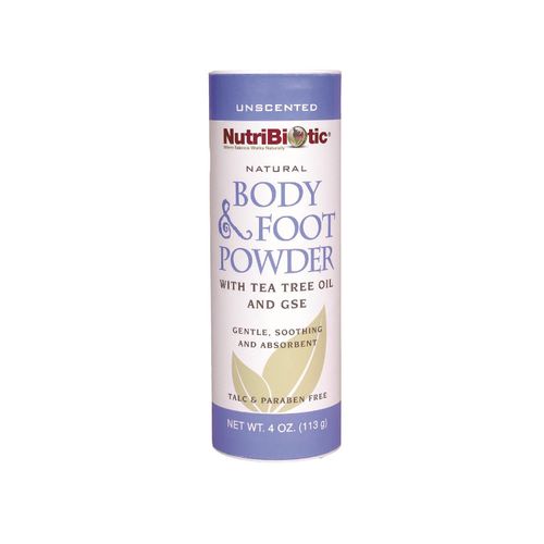 NutriBiotic, Body & Foot Powder, Unscented, 113g