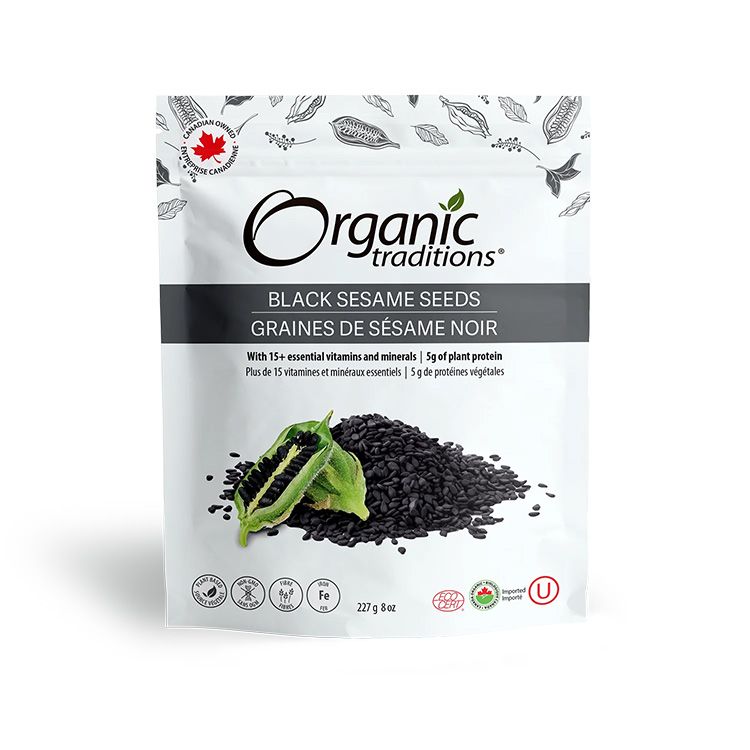 美国Organic Traditions有机黑芝麻 227克 富含钙/铁/膳食纤维