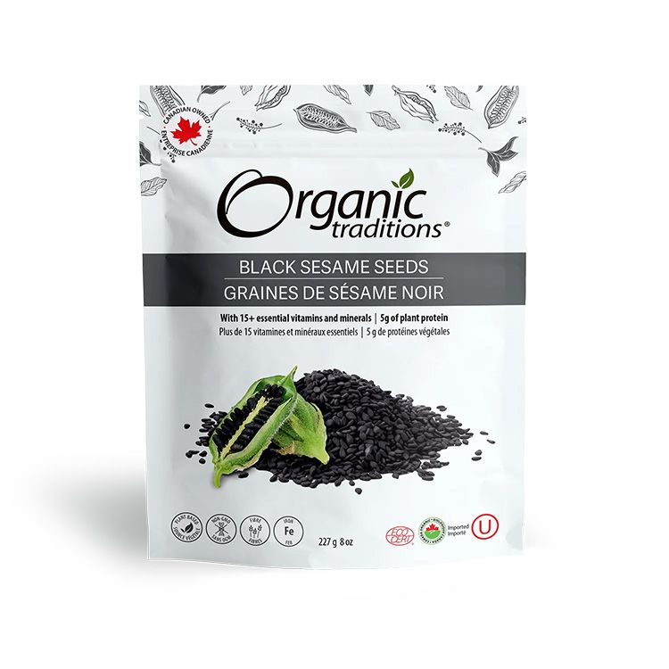 Organic Traditions, Black Sesame Seeds, 227g