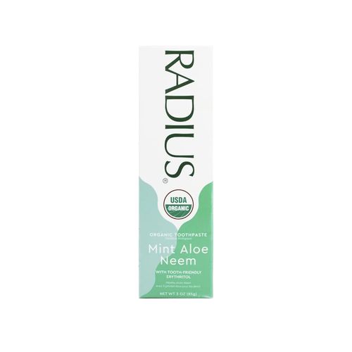 美国RADIUS农业部认证有机成人无氟牙膏 薄荷芦荟印楝味道/85克 100%不含化学物质