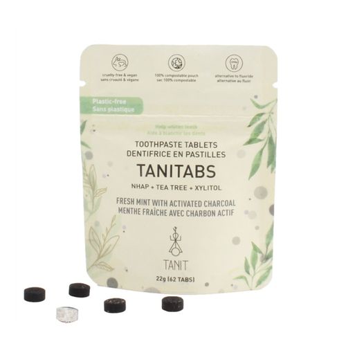 TANIT, TANITABS Toothpaste, Fresh Mint & Charcoal, 62 Tabs