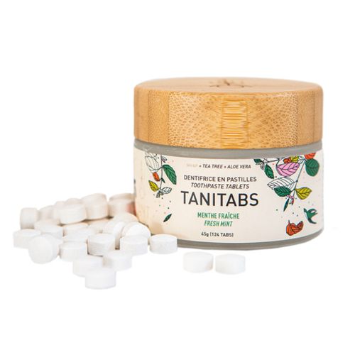 加拿大TANIT固体牙膏片 124片/玻璃瓶装/薄荷味 含10%纳米羟基磷灰石 坚固牙釉质 减少痛敏感